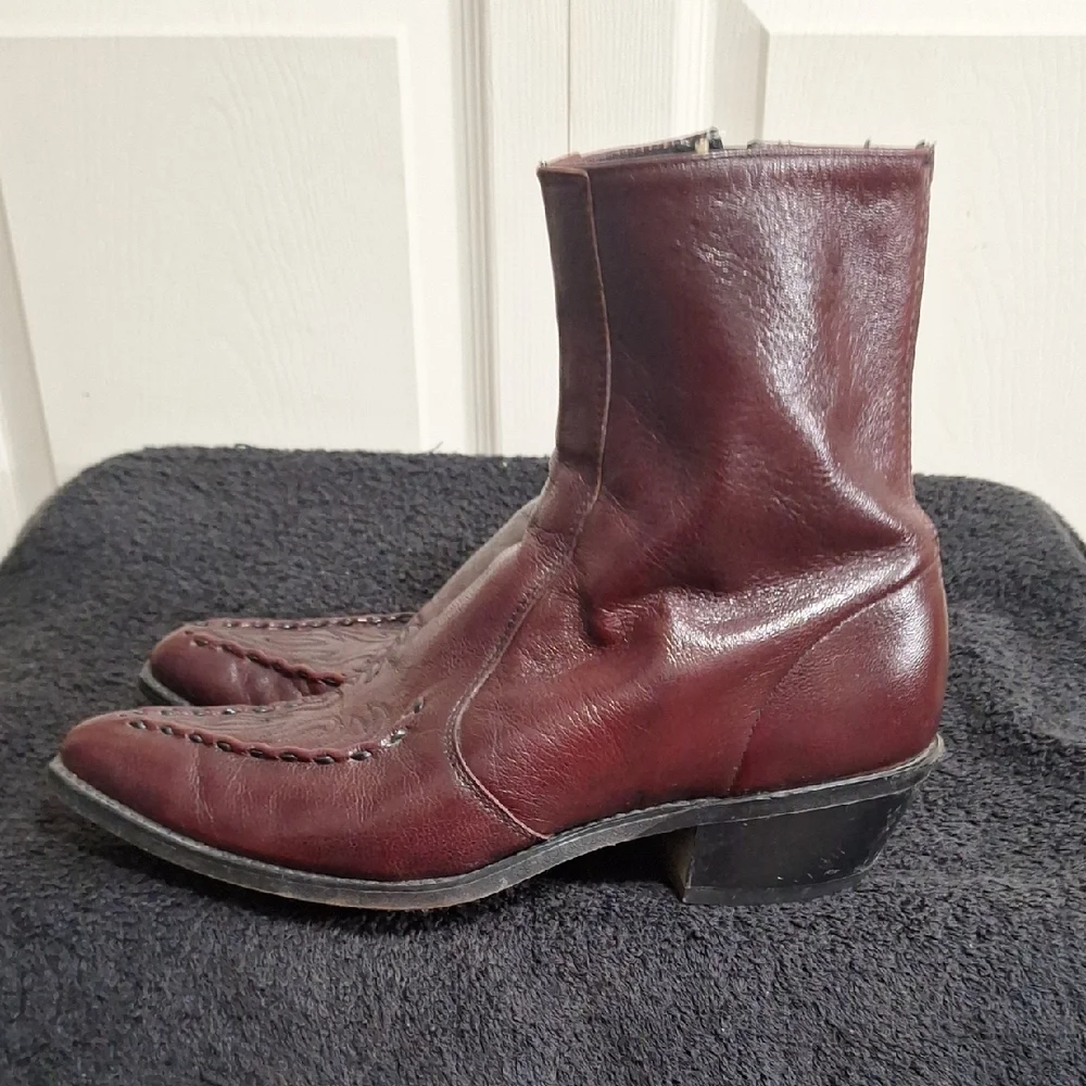 Vintage Laredo Men's Leather Boots - Burgundy - 10D